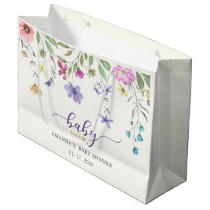 Watercolor Cute Floral Baby in Bloom Gift Bag