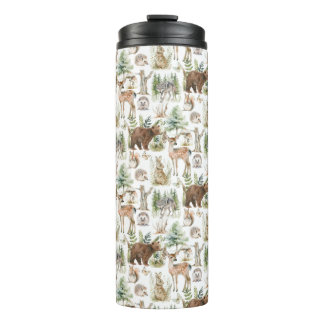 Watercolor Cute Forest Animals Thermal Tumbler