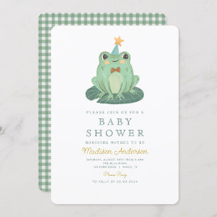 Watercolor Cute Frog  Baby Shower Invitation