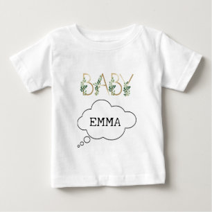 Watercolor Cute Fun Baby Slogan Name Personalised  T-Shirt