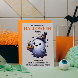 Watercolor Cute Halloween Invitation