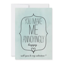 Watercolor Cute Heart Funny Valentines Day