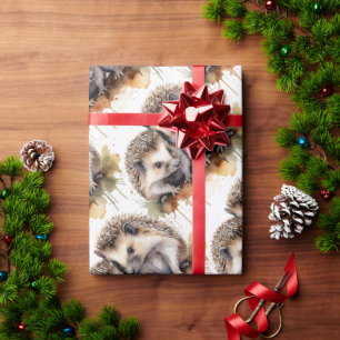 Watercolor Cute Hedgehog Animal Wildlife Nature  Wrapping Paper