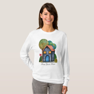 Watercolor Cute Home Sweet Home Art T-Shirt