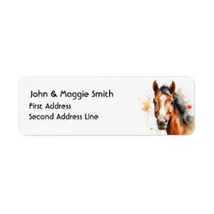 Watercolor Cute Horse Farm Animal Art