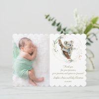 Watercolor Cute Koala Greenery Gold Baby Shower