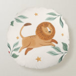 Watercolor cute lion round cushion<br><div class="desc">.</div>