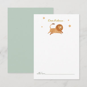 Watercolor Cute lion Time Capsule Thank You Card