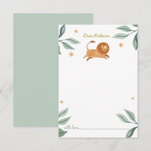 Watercolor Cute lion Time Capsule Thank You Card
