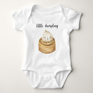Watercolor cute little dumpling baby bodysuit