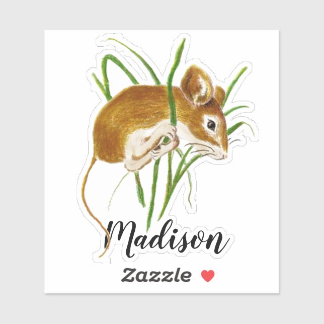 Watercolor Cute Little Mouse Animal Custom Name (Sheet)