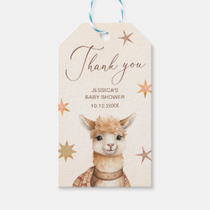 Watercolor Cute Llama Baby Shower Thank You Gift Tags