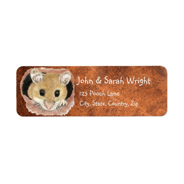 Watercolor Cute Mouse Animal Address (Front)