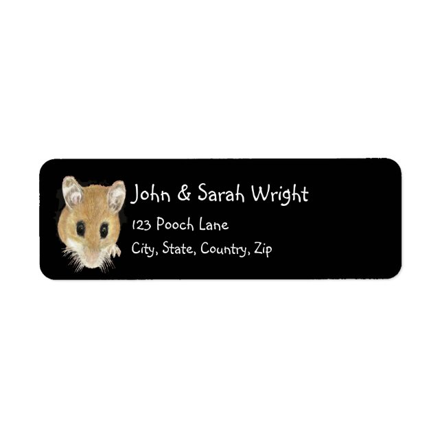 Watercolor Cute Mouse Animal Address Label (Front)
