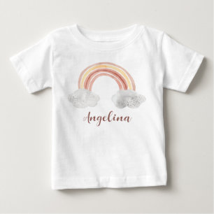 Watercolor cute pastel rainbow name personalised baby T-Shirt