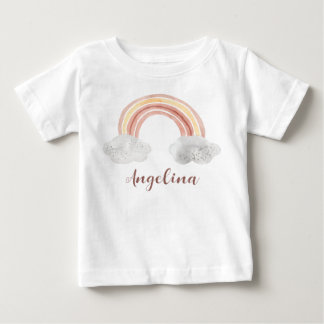 Watercolor cute pastel rainbow name personalised baby T-Shirt