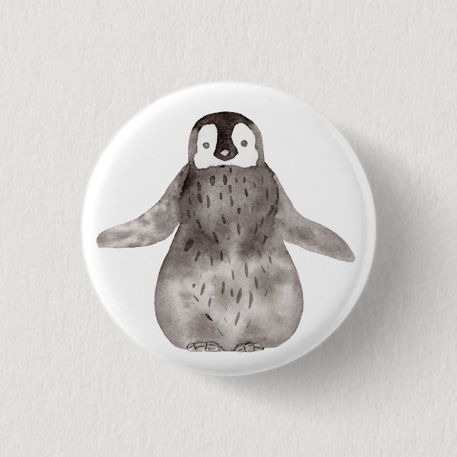Watercolor Cute Penguin    3 Cm Round Badge (Front)