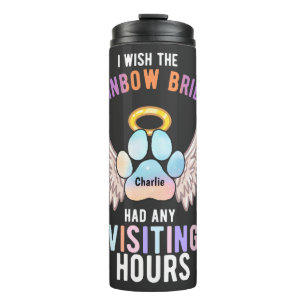 Watercolor Cute Pet Paw Dog Cat Memorial Wings Thermal Tumbler