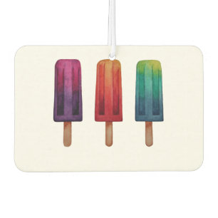 Watercolor Cute Popsicle Ice Creams Car Air Freshener