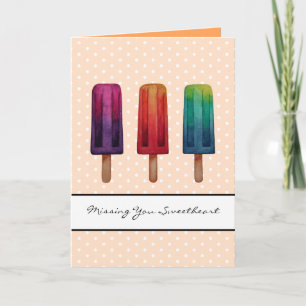Watercolor Cute Popsicle Ice Creams Card