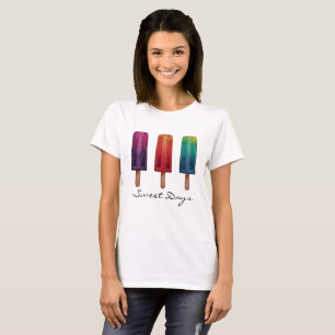 Watercolor Cute Popsicle Ice Creams T-Shirt
