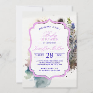 Watercolor Cute Raccoon Spring Flowers             Invitation