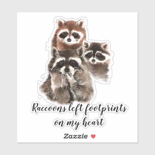 Watercolor Cute Racoon Quote Animal Custom Name (Sheet)