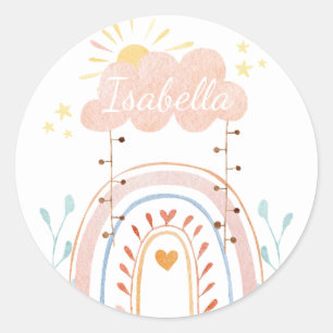 Watercolor Cute Rainbow Kids Label