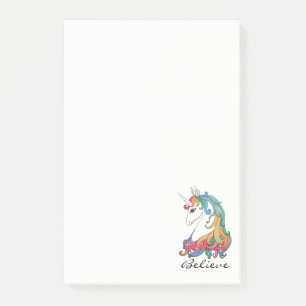 Watercolor cute rainbow unicorn post-it notes