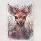 Watercolor Cute  Reindeer floral Puzzle  Woodland 