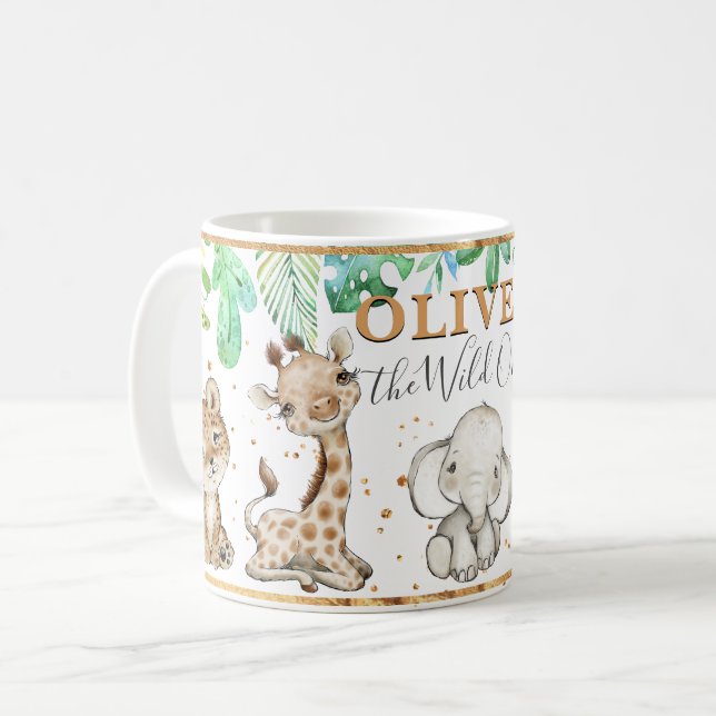 Watercolor Cute Safari Animals Mug (Front Left)