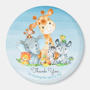 Watercolor Cute Safari Jungle Animals Thank You Magnet