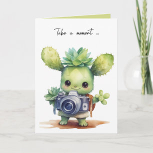 Watercolor Cute Succulent with Camera Card