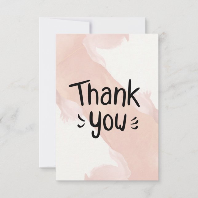 Watercolor Cute Thank You Card (Front)