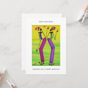 Watercolor Cute Tropical Summer Birthday  Card