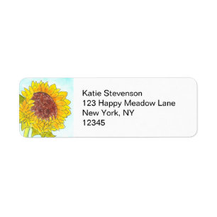 Watercolor Cute Yellow Sunflower