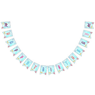 Watercolor Cutest Birthday Shark Birthday Party Bunting