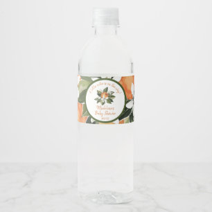 Watercolor Cutie On The Way Baby Shower Water Bottle Label