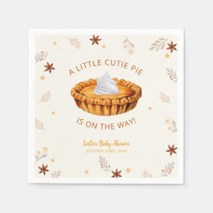 Watercolor Cutie Pie Fall Baby Shower Napkin