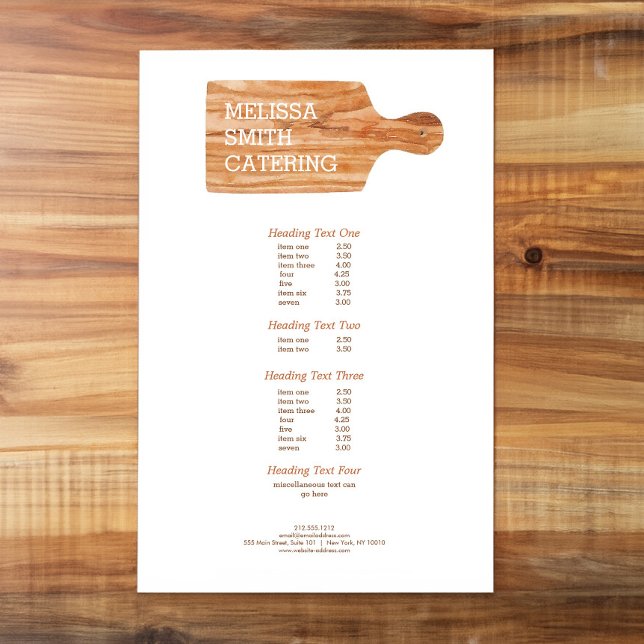 Watercolor Cutting Board Catering Chef Logo Flyer (Creator Uploaded)