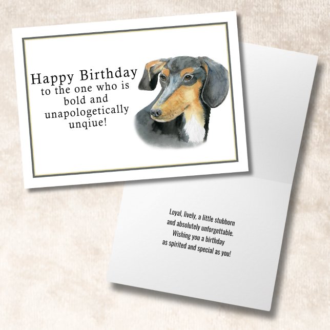 Watercolor Dachshund Happy Birthday Card (Creator Uploaded)