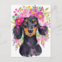 Watercolor Dachshund Postcard