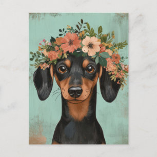 Watercolor Dachshund Postcard