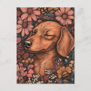 Watercolor Dachshund Postcard