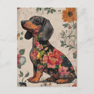 Watercolor Dachshund Postcard