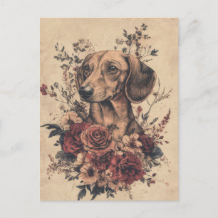 Watercolor Dachshund Postcard