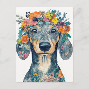 Watercolor Dachshund Postcard