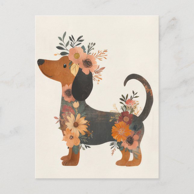 Watercolor Dachshund Postcard  (Front)