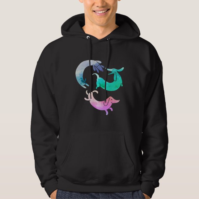 Watercolor Dachshunds Dachshunds Package Hoodie (Front)
