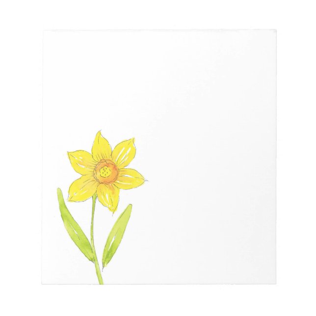 Watercolor Daffodil 2 Notepad (Front)